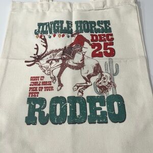 ‼️2/$20‼️ Christmas Jingle Rodeo canvas tote bag NWOT